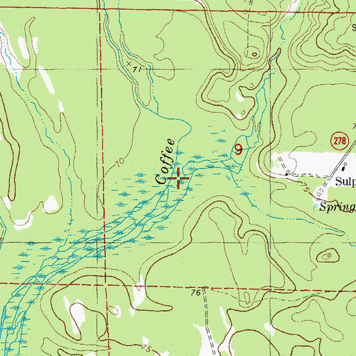 Topographic Map of Indian Creek, AR