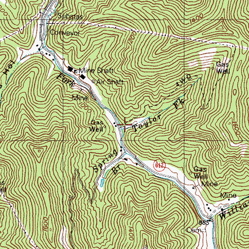 Topographic Map of Taylor Fork, KY