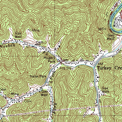 Topographic Map of Taylor Fork, KY