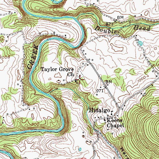 Topographic Map of Taylor Grove Church, KY