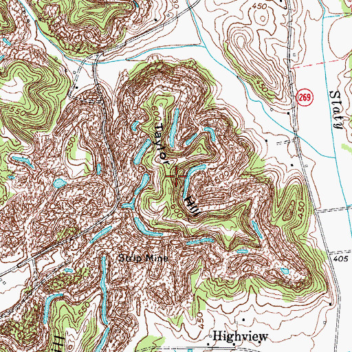 Topographic Map of Taylor Hill, KY