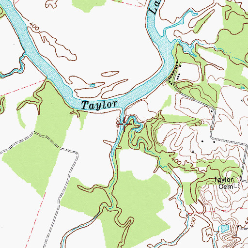 Topographic Map of Taylor Lake, KY