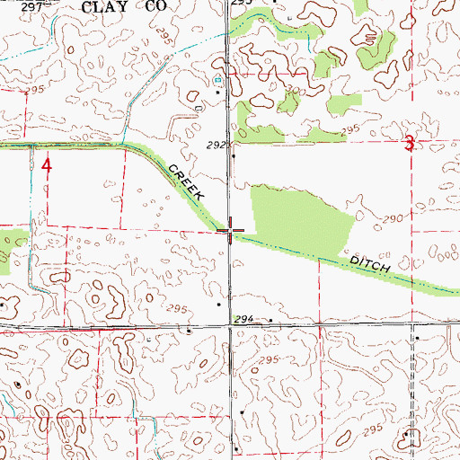 Topographic Map of Indian Creek Ditch, AR