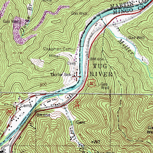Topographic Map of Taylor School, KY