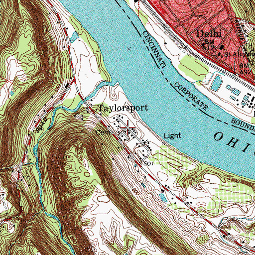 Topographic Map of Taylorsport, KY