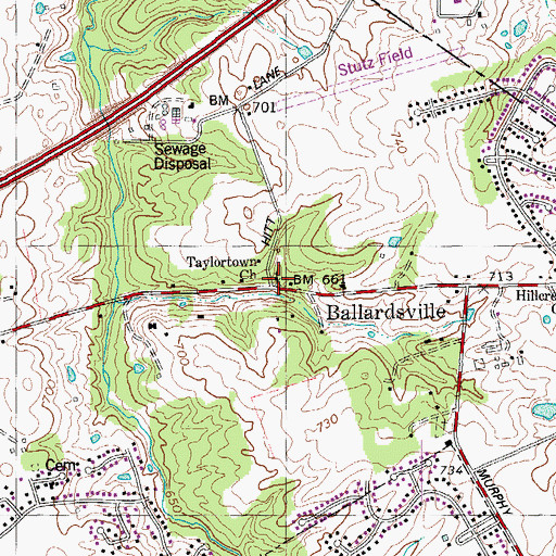 Topographic Map of Taylortown African Methodist Episcopal Zion Church, KY