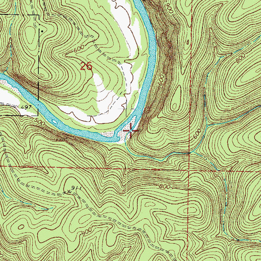 Topographic Map of Ingram Creek, AR