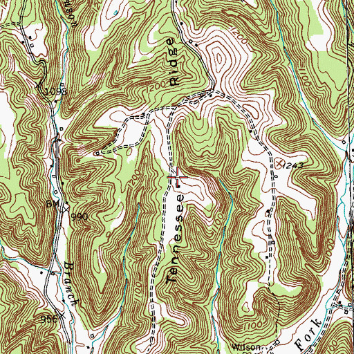 Topographic Map of Tennessee Ridge, KY