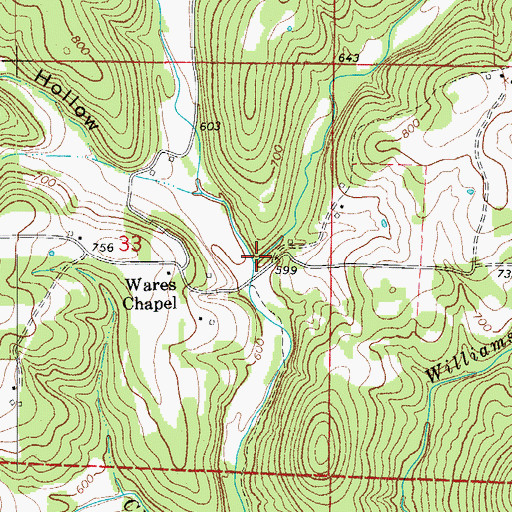 Topographic Map of Ingram Creek, AR