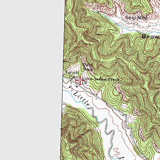Topographic Map of Terrell Cemetery, KY