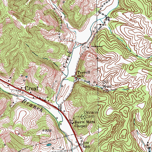 Topographic Map of Terrell School, KY