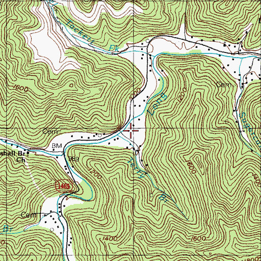 Topographic Map of Terry Branch, KY