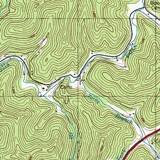 Topographic Map of Terry Branch, KY