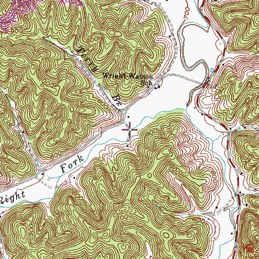 Topographic Map of Terry Branch, KY