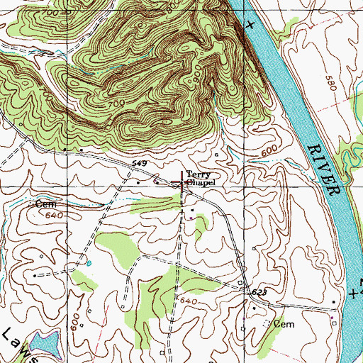 Topographic Map of Terry Chapel, KY
