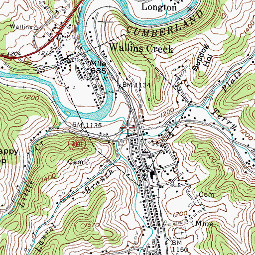 Topographic Map of Terry Fork, KY