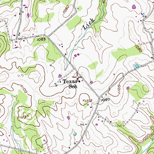 Topographic Map of Texas School, KY