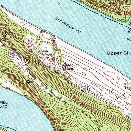 Topographic Map of Thacker Cemetery, KY