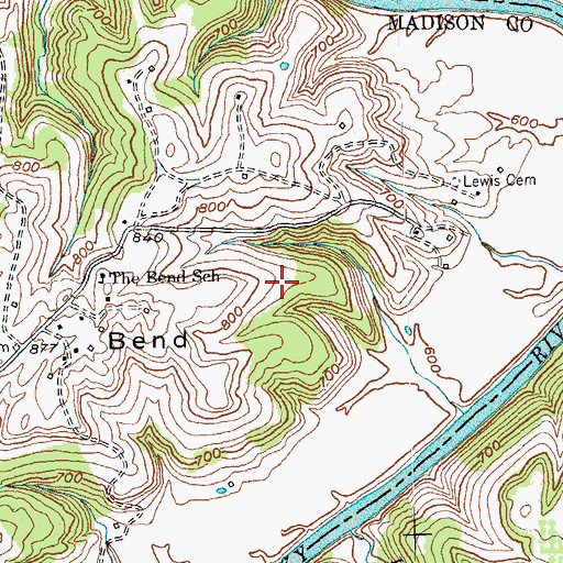 Topographic Map of The Bend, KY