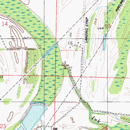 Topographic Map of Ink Bayou, AR