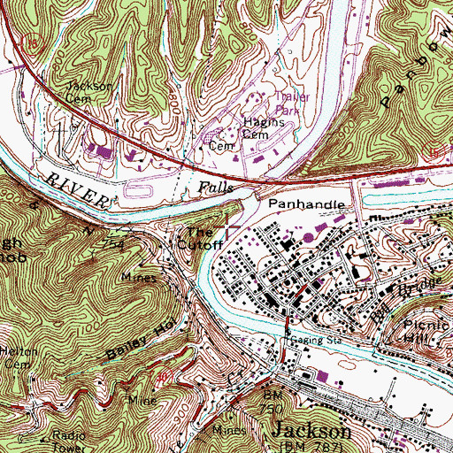 Topographic Map of The Cutoff, KY
