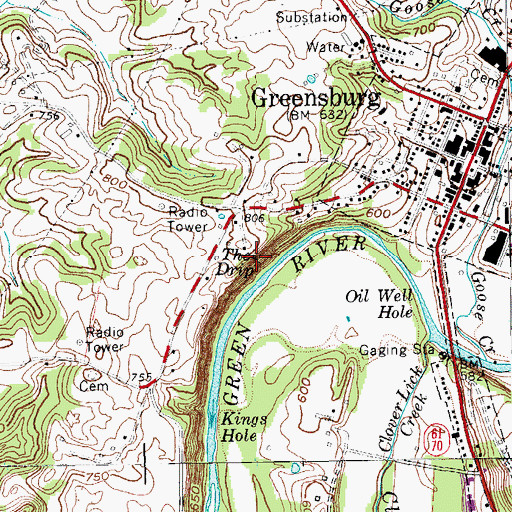 Topographic Map of The Drip, KY