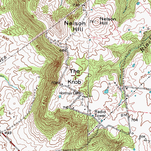 Topographic Map of The Knob, KY