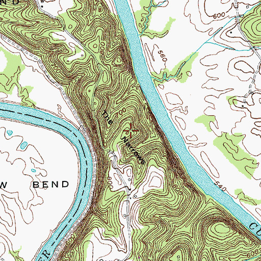 Topographic Map of The Narrows, KY