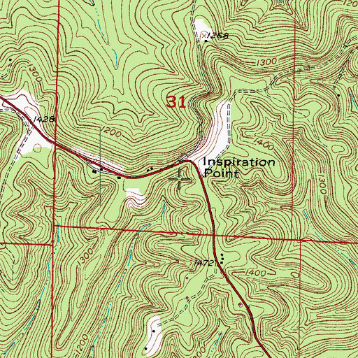 Topographic Map of Inspiration Point, AR