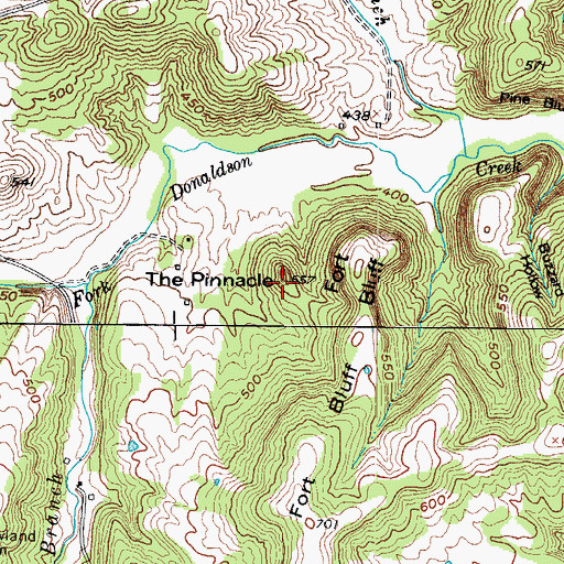 Topographic Map of The Pinnacle, KY