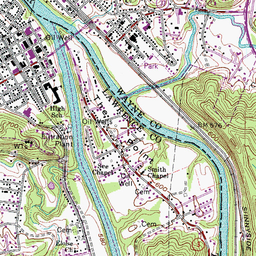Topographic Map of The Point, KY