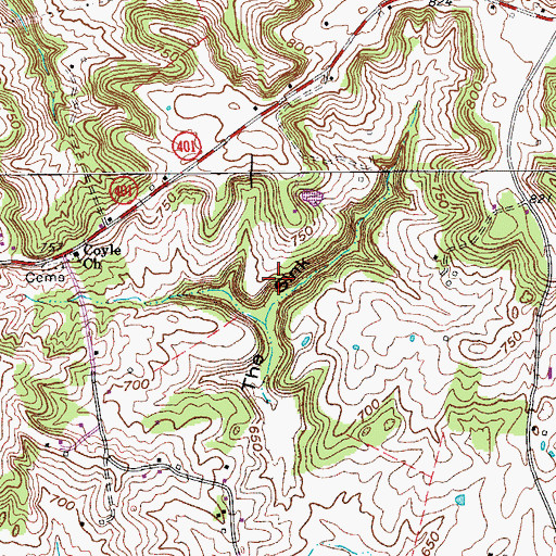 Topographic Map of The Sink, KY
