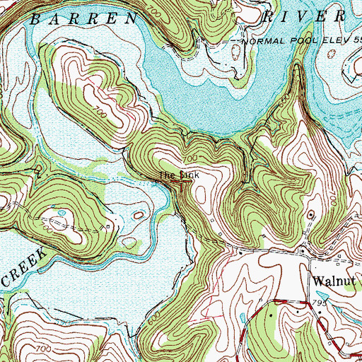 Topographic Map of The Sink, KY