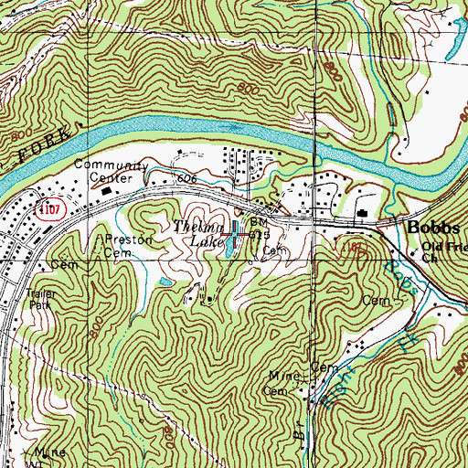 Topographic Map of Thelma Lake, KY