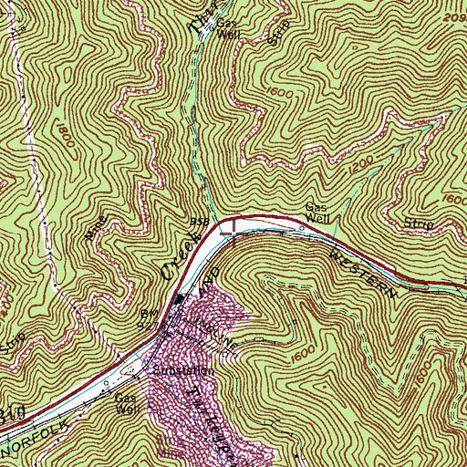 Topographic Map of Third Fork Big Creek, KY