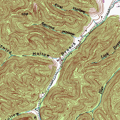 Topographic Map of Third Hollow, KY