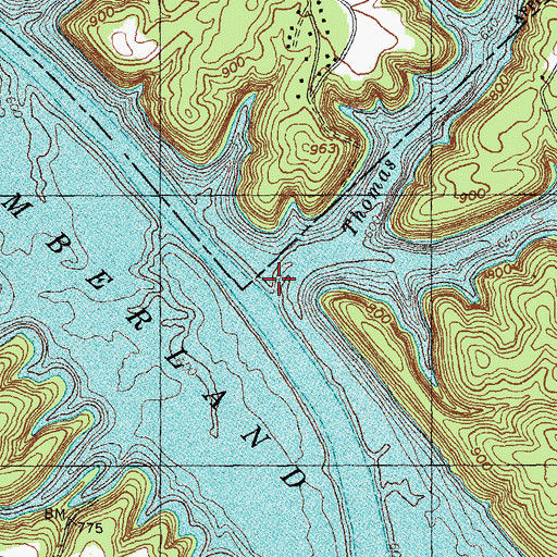 Topographic Map of Thomas Branch, KY