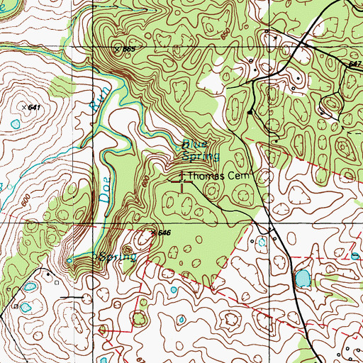 Topographic Map of Thomas Cemetery, KY