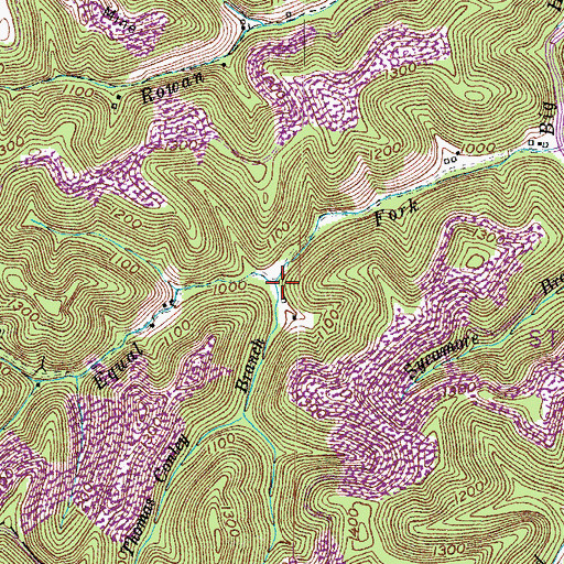Topographic Map of Thomas Conley Branch, KY