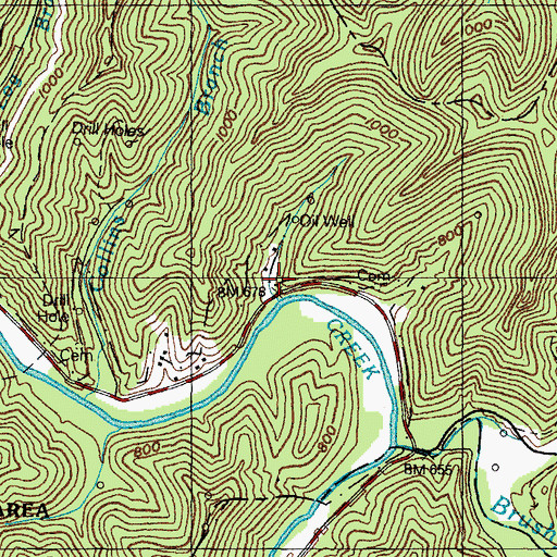 Topographic Map of Thomas Post Office, KY