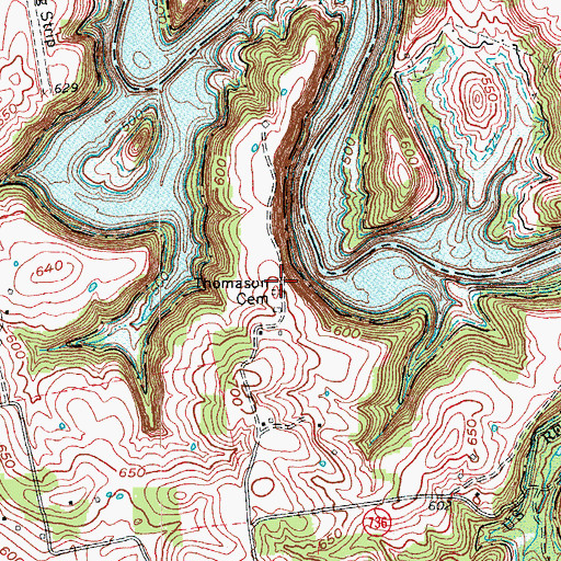 Topographic Map of Thomason Cemetery, KY