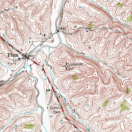Topographic Map of Thomason Cemetery, KY