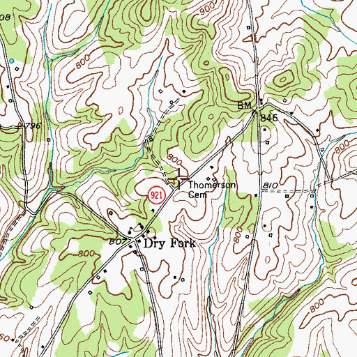 Topographic Map of Thomerson Cemetery, KY