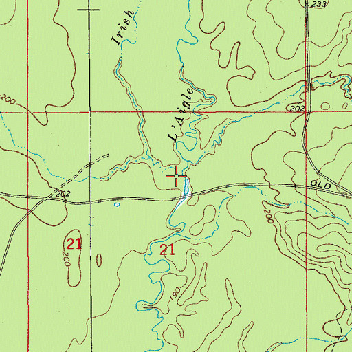 Topographic Map of Irish Bill Creek, AR
