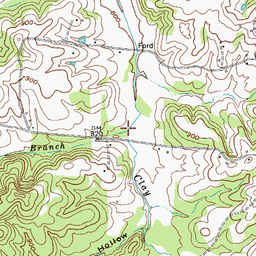 Topographic Map of Thompson Branch, KY