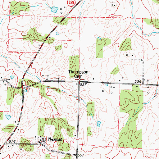 Topographic Map of Thompson Cemetery, KY