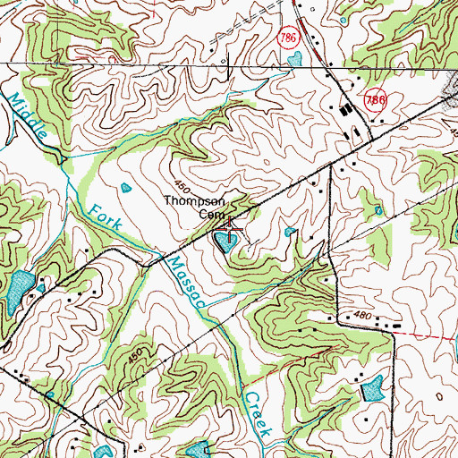 Topographic Map of Thompson Cemetery, KY