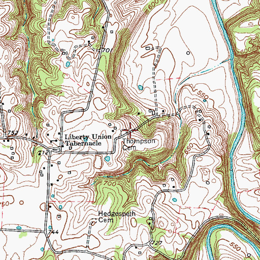 Topographic Map of Thompson Cemetery, KY