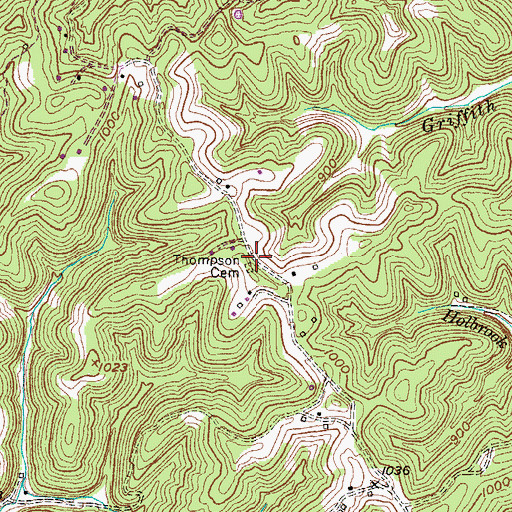 Topographic Map of Thompson Cemetery, KY