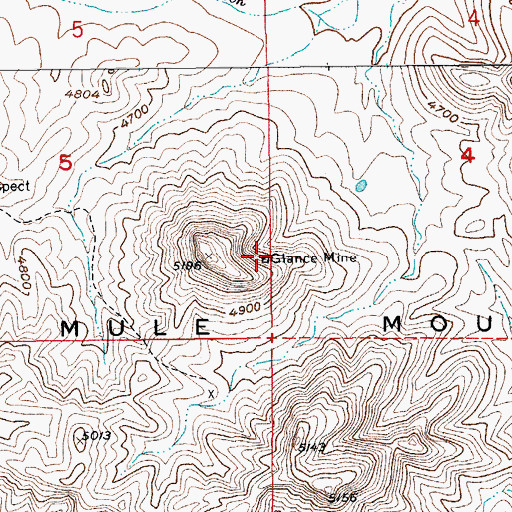 Topographic Map of Glance Mine, AZ